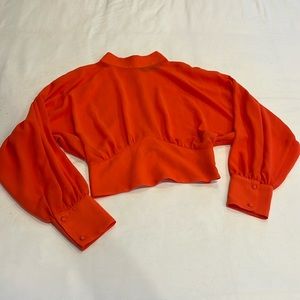 NEVER WORN Zara Orange Blouse Sz. XS